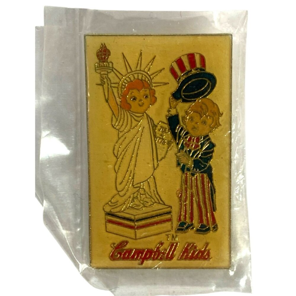 Campbells Soup Vintage Pin Campbell Kids Warhol Tie Tack Lapel Metal NEW! RARE!